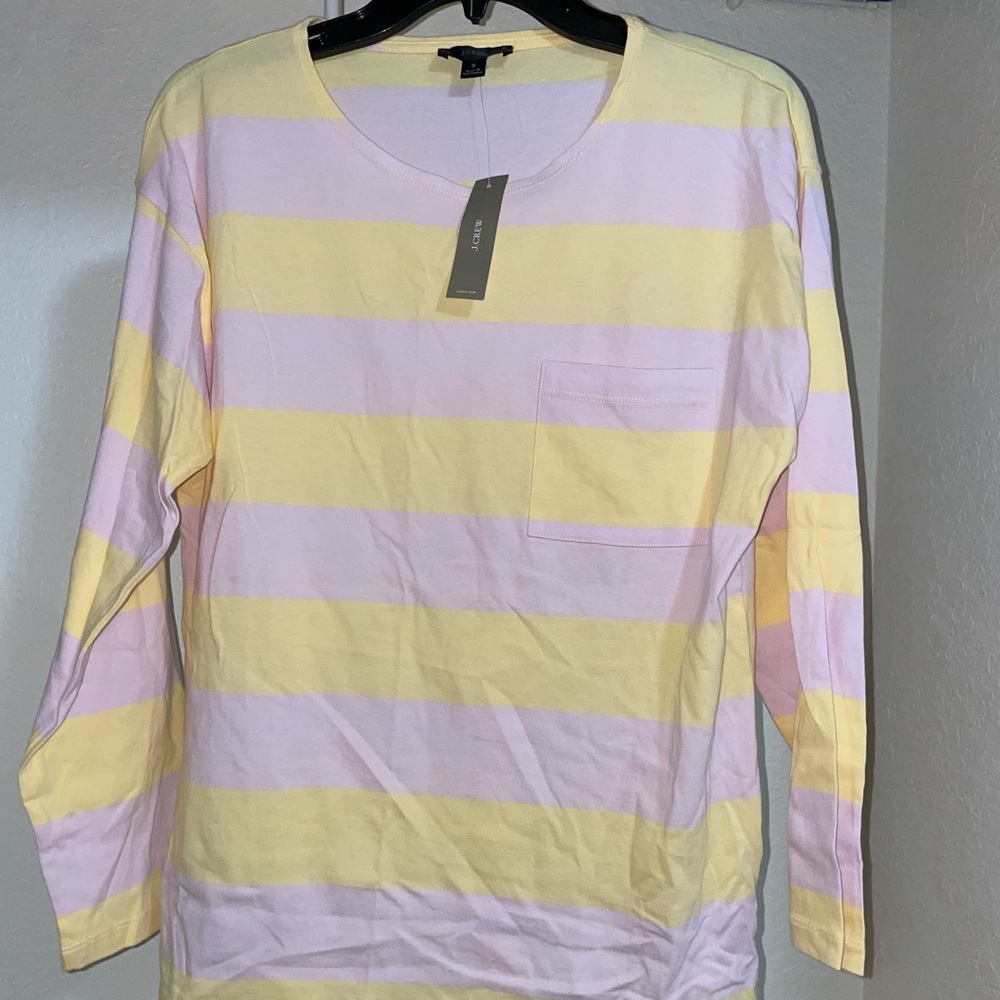 Small yellow and white striped J. Crew long sleeve